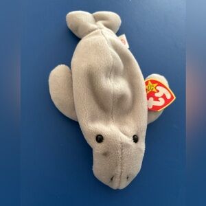 Rare 1995 Retired Ty Beanie Baby Manny The Manatee